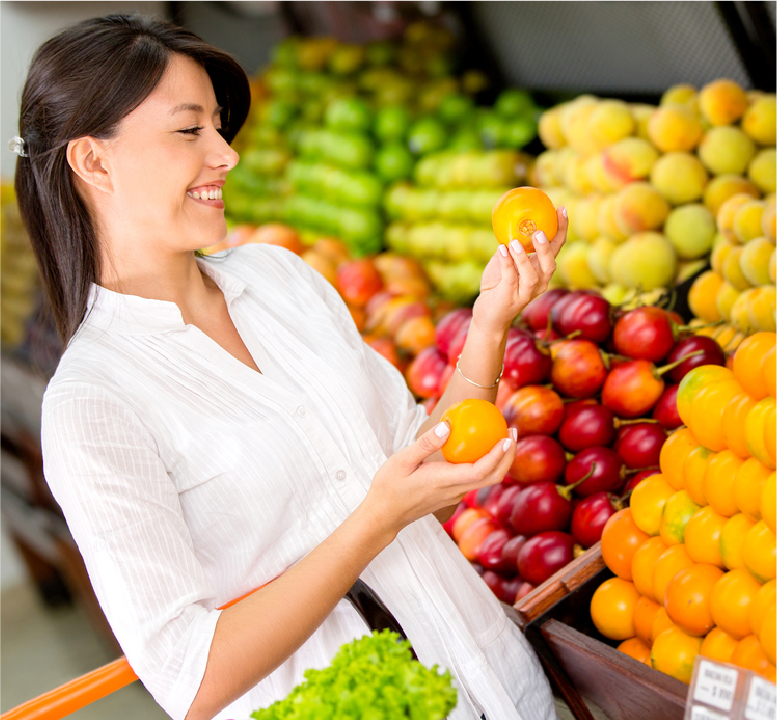 Woman selecting fresh produce